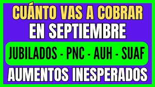 🚨 AUMENTO por IPC a JUBILADOS y PENSIONADOS de ANSES en SEPTIEMBRE ¿HABRÁ BONO ✚ AUH PNC y SUAF [upl. by Attennyl559]