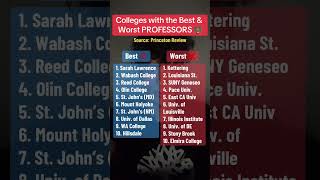 Colleges With The Best amp Worst PROFESSORS [upl. by Tapes]