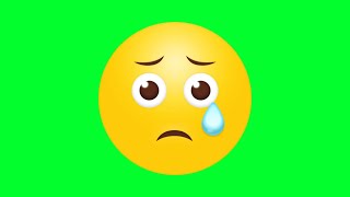 Animated Disappointed Relieved Emoji Green Screen No Copyright  Cry Emoji Green Screen [upl. by Marin795]