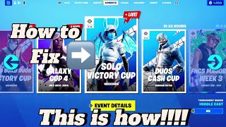 This will fix the glitch where you can’t see the Fortnite tournament [upl. by Ayotahc]