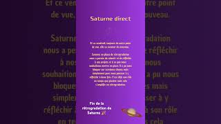 Fin de la rétrogradation de Saturne  🎉 Les choses vont bouger ✨ astrologie [upl. by Arinayed]