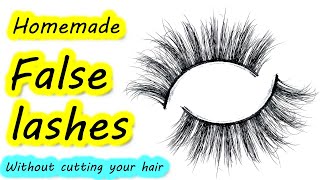 How to make eyelashes at homediy false eyelashesfake lashes kaise lagayediy eyelashesSajals [upl. by Leuqim]