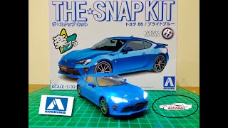 Build Toyota 86 Step By Step Aoshima Snap Kit with Working Ligths Easy to follow DIY [upl. by Anitnatsnoc]