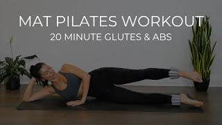 20Minute Mat Pilates with Ankle Weights Sculpt Your Glutes amp Abs [upl. by Enomor]