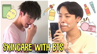 Skincare Routine With BTS [upl. by Ahsilet]