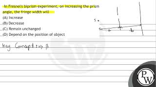 In Fresnels biprism experiment on increasing the prism angle the fringe width will A Increa [upl. by Moor]