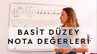 BASİT DÜZEY NOTA TEORİSİ NOTA DEĞERLERİ VE NOTA SÜRELERİ [upl. by Karylin]