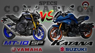 YAMAHA MT10 SP vs SUZUKI KATANA SPECS COMPARISON [upl. by Nafets]