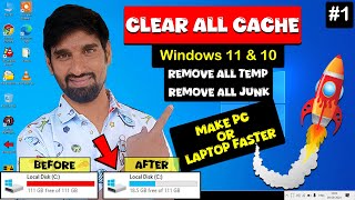 Remove ALL CACHE amp JUNK Files From Windows 11 amp Windows 10  Class 1  Computer Tutorial [upl. by Murdoch469]