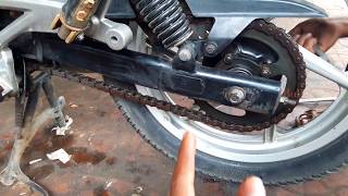 How To  Cut and Install a Chain  Pulsar 180 chain slack adjustment  bullet singh boisar [upl. by Duane]