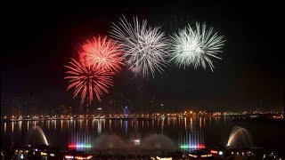 2022 New Year Fireworks at Al Majaz Sharjah  Happy New Year 2022 4k [upl. by Kcirdef]