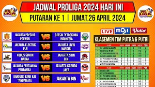 Jadwal Proliga 2024 Hari iniKlasemen Putra amp Putri Voli Proliga 2024 TerbaruPutaran 1Live Moji [upl. by Tabber]