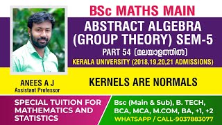 Kernels are Normals  BSc Mathematics  Abstract Algebra  Malayalam [upl. by Edmunda556]