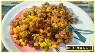 Tasty Mix Maggie 😋🥰 Sweetcorn Soya Chunks Vegetables shorts maggie indianstreetfood streetfood [upl. by Schreibman]