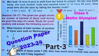 ⏰Olympiad previous year question papers for class 4  Time word problems  Class 4th data handling [upl. by Seuqirdor]