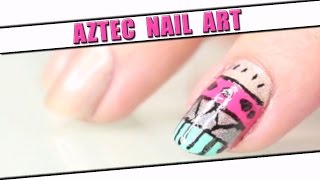 Tuto Nail Art  Aztec Nails  Manucure facile et rapide  easy manicure [upl. by Pittman]