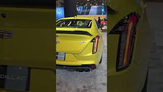 2024 Cadillac CT4V Blackwing spotted in stunning yellow at the 24 MTL Auto Show shorts [upl. by Ruelle]