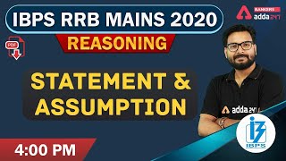 IBPS RRB Mains 2020  IBPS RRB PO amp Clerk Reasoning  Statement amp Assumption  Adda247 [upl. by Tombaugh]