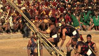 Khiamniungan tribesmen presenting victory song [upl. by Vitoria814]