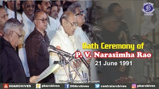 1991  P V Narasimha Rao Oath Taking Ceremony As Prime Minister [upl. by Ledda]