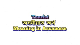 “Tourist” meaning in Assamese “Tourist” অসমীয়াত অৰ্থ “Tourist” mane ki Class 6 Assamese [upl. by Marra]