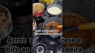 Arroz a piamontese e bife ao molho madeira subscribe cozinha arrozapiamonteseshortvideo bife [upl. by Bautram]