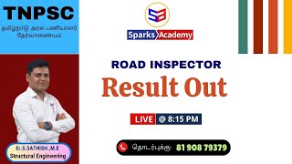 TNPSC Road Inspector Result Out Sparks Academy [upl. by Clive]