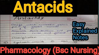 Notes Of Antacids in Hindi in Pharmacology Bsc Nursing [upl. by O'Brien719]