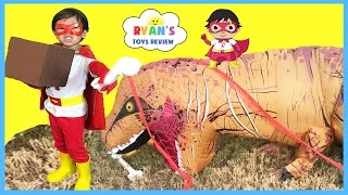 SUPERHERO KID RYAN TOYSREVIEW LIMITED EDITION TSHIRT Family Fun For Kids Egg Surprise Toys [upl. by Lemieux]