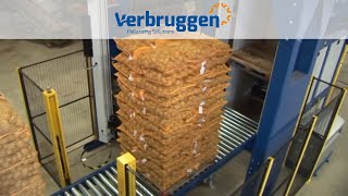 Palletizing  Automatic Palletizer machine VPM14 by Verbruggen  Palletizing of bags [upl. by Rica]