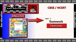 SOLVED EXERCISES  Poem Teamwork English  Marigold Grade 5 CBSE [upl. by Schell]