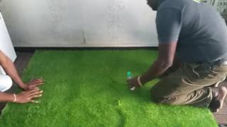 How to Install Artificial Lawn  Turf Grass in India [upl. by Esinyl769]