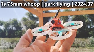 1s 75mm whoop  park flying  202407 [upl. by Noyr899]