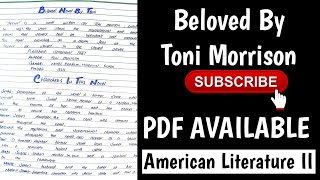 Beloved Novel By Toni Morrison  All Important questions [upl. by Nnoj]