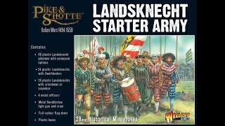 Landsknecht Starter Army for Pike amp Shottle from Warlord Games  Unboxing [upl. by Idieh]