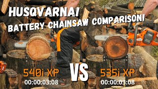 Husqvarna 540i XP VS 535i XP and T540i XP VS T535i XP Battery Powered Chainsaw Comparison Review [upl. by Banquer]