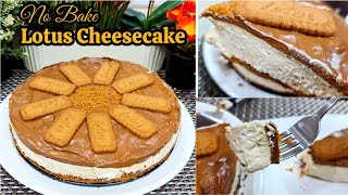 No Bake Lotus Biscoff Cheesecake Recipe  No Gelatin No Egg No Oven Lotus Cheesecake [upl. by Magen]