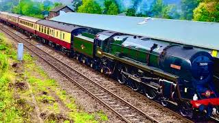 BR Class 7 Britannia Races Through Abergavenny With The Welsh Marches Express On Wed 7 Sept 2022 [upl. by Robenia]