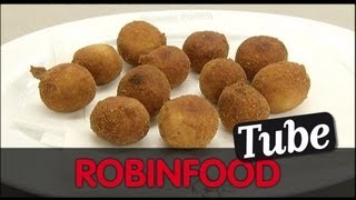 ROBINFOOD  Croquetas de bacalao  Crema de queso con higos [upl. by Reffineg]