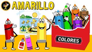 EL COLOR AMARILLO 🌀 APRENDE LOS COLORES FÁCIL  VIDEOS EDUCATIVOS PARA NIÑOS [upl. by Ocinom]