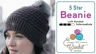 How to Crochet A Hat 5 Star Beanie [upl. by Cazzie261]