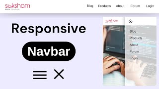 How to make Responsive Navbar With  HTML  CSS [upl. by Gehlbach604]