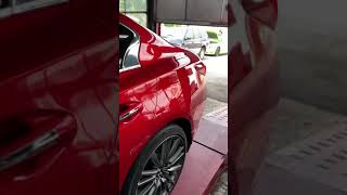 MBRP 3quot cat back exhaust vs factory Q50 Red Sport exhaust [upl. by Alimac]