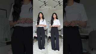 Aritzia effortless pants curve fit vs wider shorts [upl. by Ier]