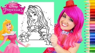 Coloring Aurora Sleeping Beauty Coloring Book Page Prismacolor Colored Pencils  KiMMi THE CLOWN [upl. by Fair]