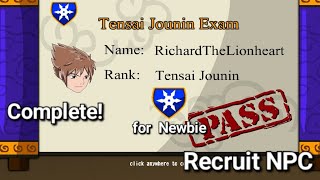 Tensai Jounin Exam for Newbie Recruit NPC  Shinobi Warfare [upl. by Ebby52]