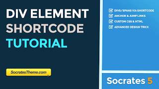 Div Element Shortcode For Any Tag Class or ID [upl. by Nyhagen]