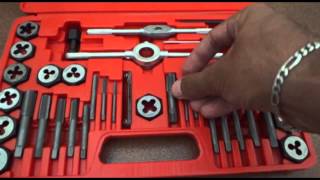 Jogo de Macho e Tarracha c 40pcs Lee Tools [upl. by Akerdal]