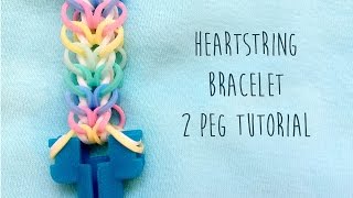 Rainbow Loom Bands Heartstring Tutorial No Hook [upl. by Aihsinat]