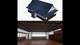 3D MODEL Japanese Dojo [upl. by Sollars]